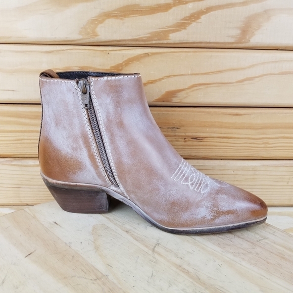 ROAN by Bed Stu AGGIE Leather Distressed Western Booties Ankle Boot Side Zip NEW - Picture 8 of 11